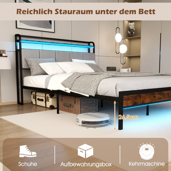 Sengestel, 218,5x140,5x110 cm, Brun , Star