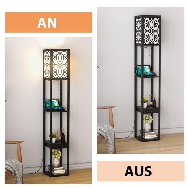 Gulvlampe, 26x26x160,5 cm, Sort , Star