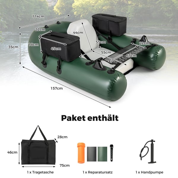 Oppustelig fiskeflåde, 157×114×36 cm, camouflage , Star