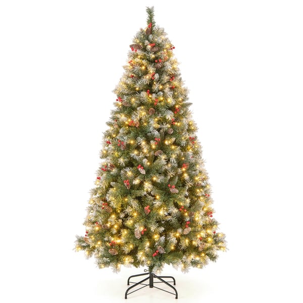 Kunstig juletræ, 195x106 cm, Grøn & Hvid , Star