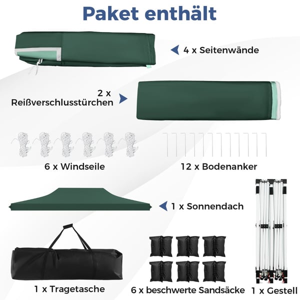 Pavillon, 600x300x296-316 cm, Sort , Star