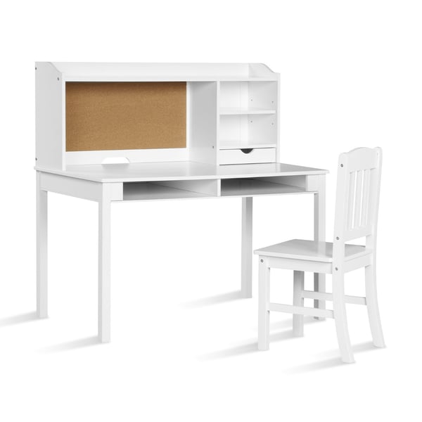 Børne skrivebord og stol sæt, hvid , Star