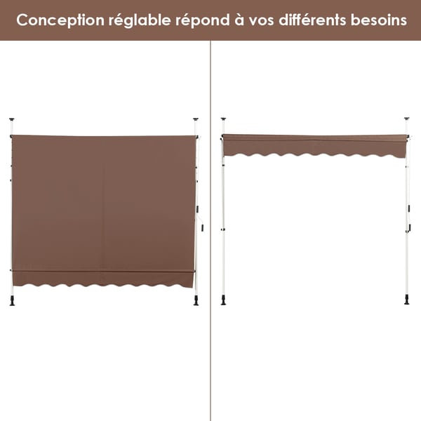 Udtrækkelig Markise, 250x120 cm, Beige Hvid , Star