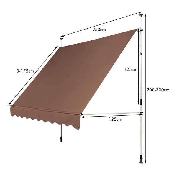 Udtrækkelig Markise, 250x120 cm, Beige Hvid , Star