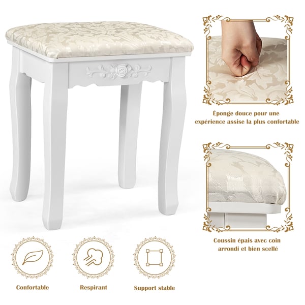 Sminkebord med LED-spejl og taburet, 36x27x43 cm , Star