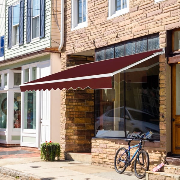 Markise, Udtrækkelig Markise i Aluminium til Terrasse, Solbeskyttelse, 3x2.5 m, Bordeaux , Star