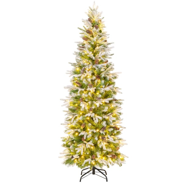 Kunstig juletræ, 78x190 cm, Grøn+Hvid , Star