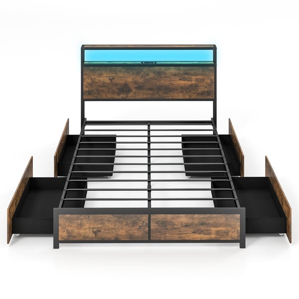 Sengestel, 216x144x102 cm, Rustikt Brun , Star