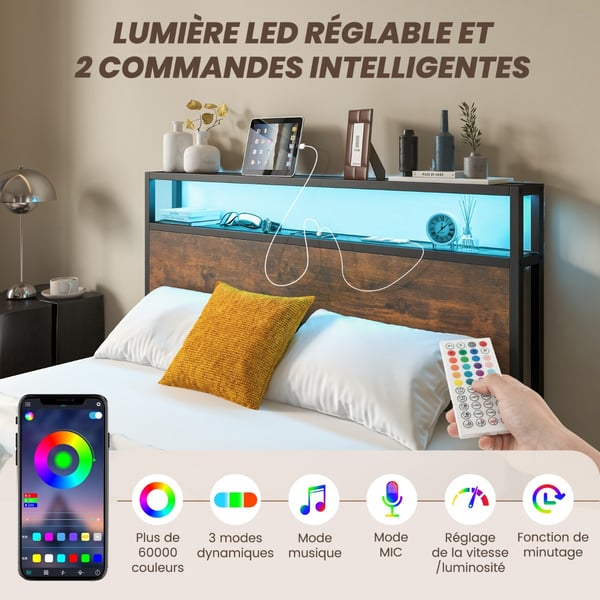 Sengestel, 216x144x102 cm, Rustikt Brun , Star