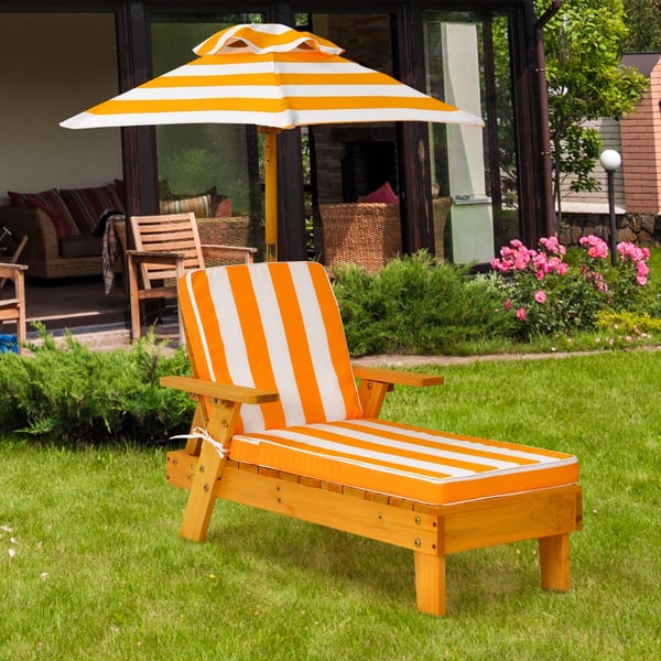 Børne udendørs loungestol, 93×51×107 cm, Gul/Hvid , Star