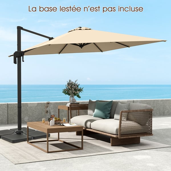 Terrasse Svingparasol, 294x294x255 cm, Beige , Star