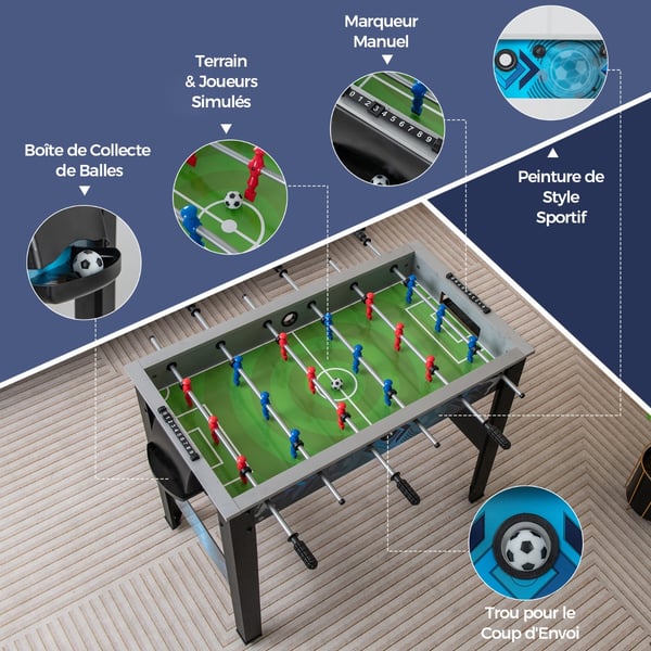 Fotbollsspel, 94×53×76 cm, Svart , Star