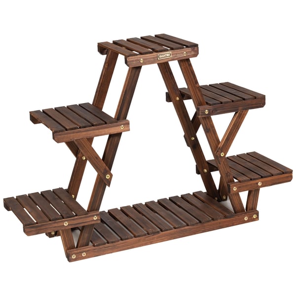 Træ Plantestativ, 39x10x25,5 cm, Carbonized , Star