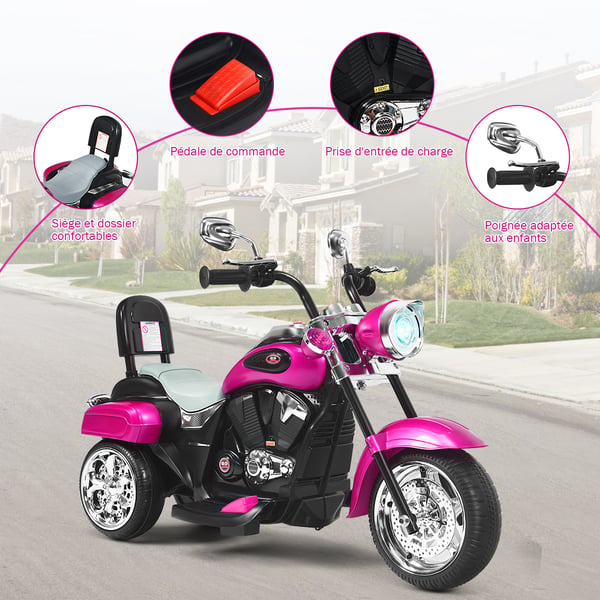 Elektrisk motorcykel, 91x48x64 cm, Lyserød , Star