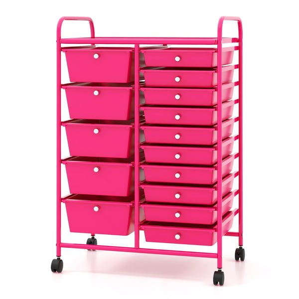 Praktisk Rulleorganizer Vogn, 64×37×88 cmtommer, Lyserød , Star
