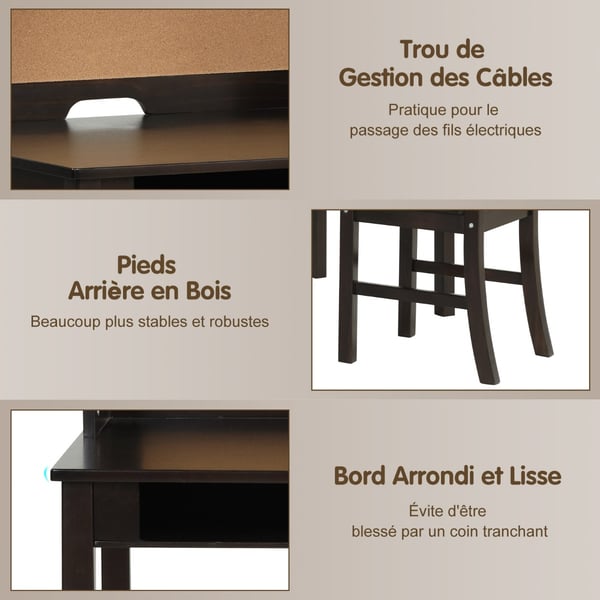 Børne skrivebord og stol sæt,,,Brun , Star
