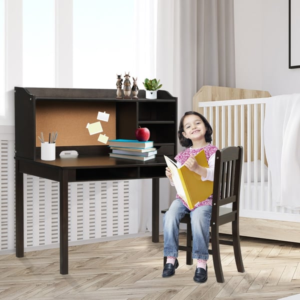 Børne skrivebord og stol sæt,,,Brun , Star