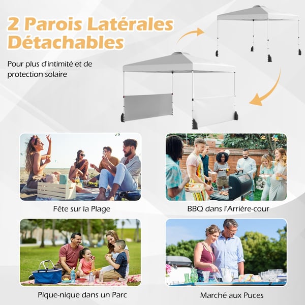 Pavillon, 300x300x266-286 cm, Hvid , Star