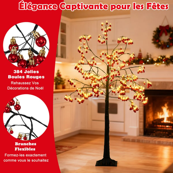 Juletræ, 150 cm, Rød - materiale: pp, metal , Star