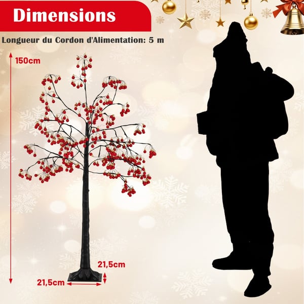 Juletræ, 150 cm, Rød - materiale: pp, metal , Star
