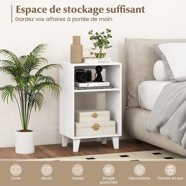 Sidebord, 39,5x29,5x65 cm, Hvid , Star