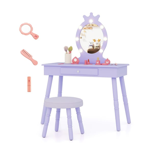 Børne Sminkebord Sæt, 3-7 År, Lilla , Star