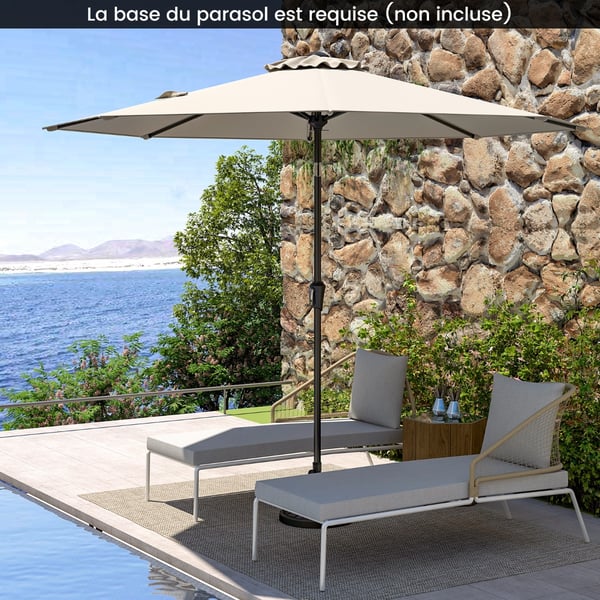 Uteparasoll, 270x270x240 cm, Beige , Star