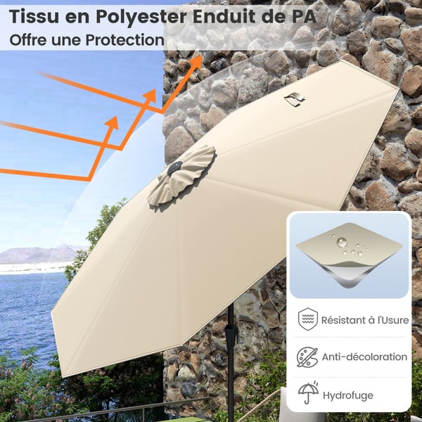 Uteparasoll, 270x270x240 cm, Beige , Star