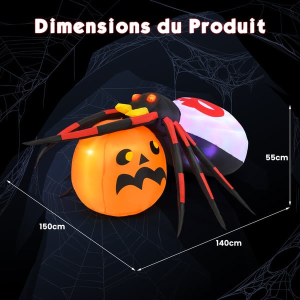 Oppustelig Halloween dekoration, 150x140x55 cm, Multifarvet , Star