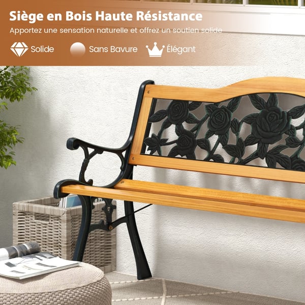 Patio Bench, 126×52×74 cm, Musta , Star