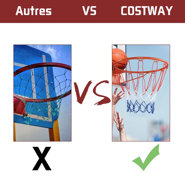 Basketballkurv og net, 56×46×13 cm, blå hvid og rød , Star