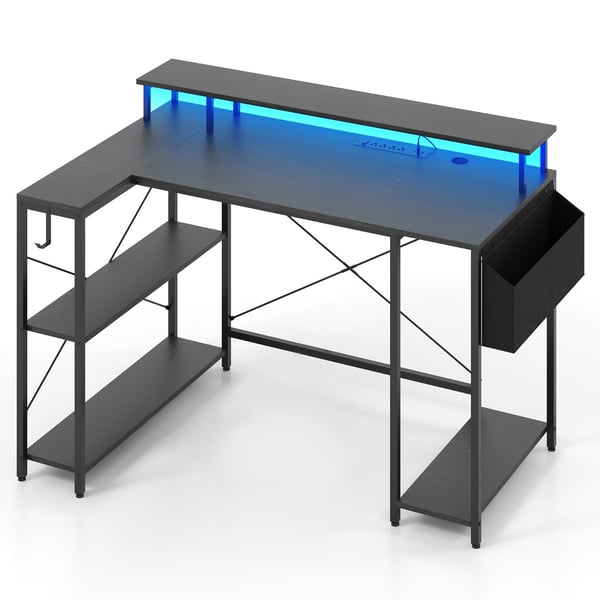 L-formet skrivebord, 120x80x87 cm, Sort , Star