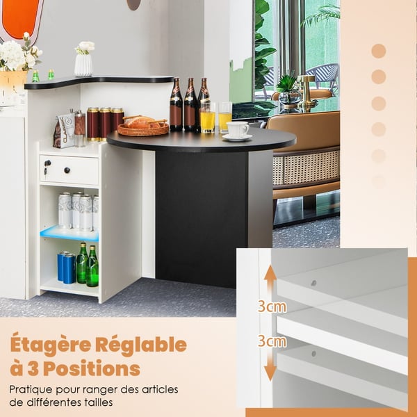 Reception Skranke, 120x70x100 cm, Sort og Hvid , Star
