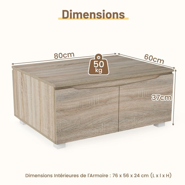 Sofabord, 80x60x37 cm, Eg , Star