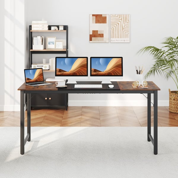 Computerskrivebord, 160x60 cm, Brun, Sort , Star