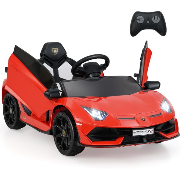 Elektrisk legetøjsbil, Lamborghini 12V, 107x64x46 cm, hvid , Star