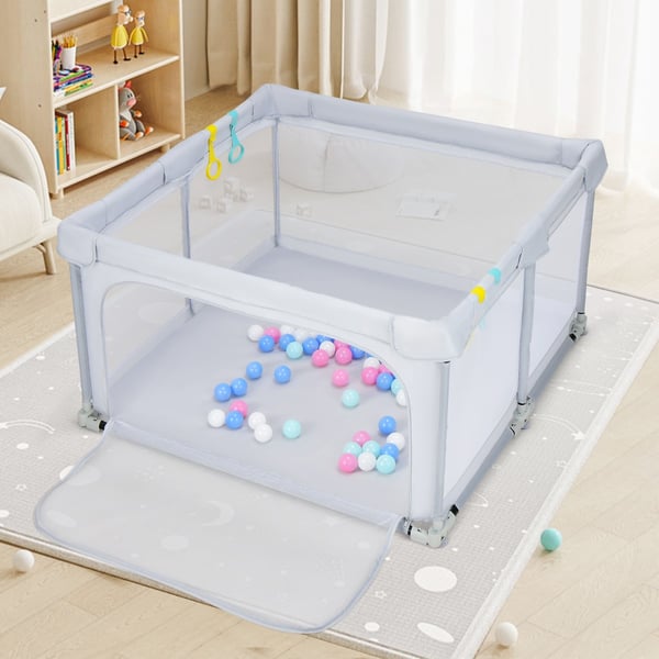 Baby legeplads, 124x124x70 cm, Lysegrå , Star