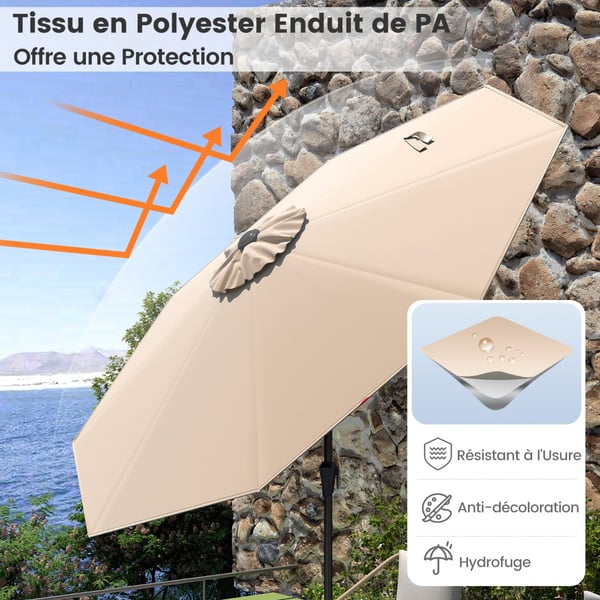 Terrasseparasol, 270x270x240 cm, Beige , Star
