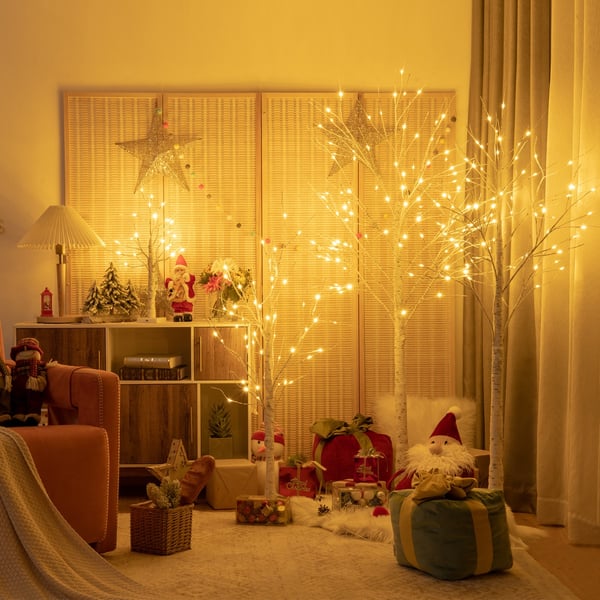 Trælampe, 180 cm, Birk Imitation , Star