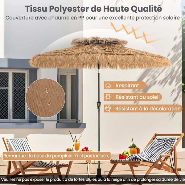 Parasol, 267x247 cm, Naturlig , Star