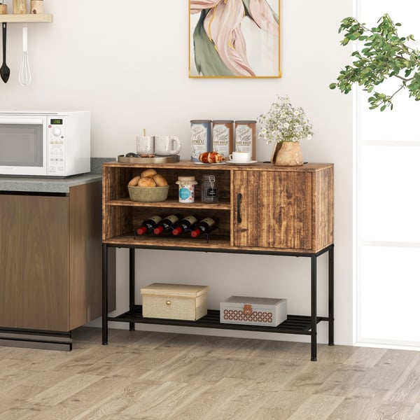 Sivupöytä Buffet-kaappi, 100x35x83 cm, Rustiikki Ruskea/Harmaa , Star