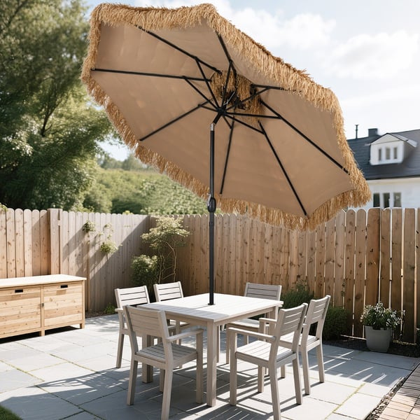 Patiopöytä, rantaparasiitti, 299x299x270 cm, luonnonmusta , Star