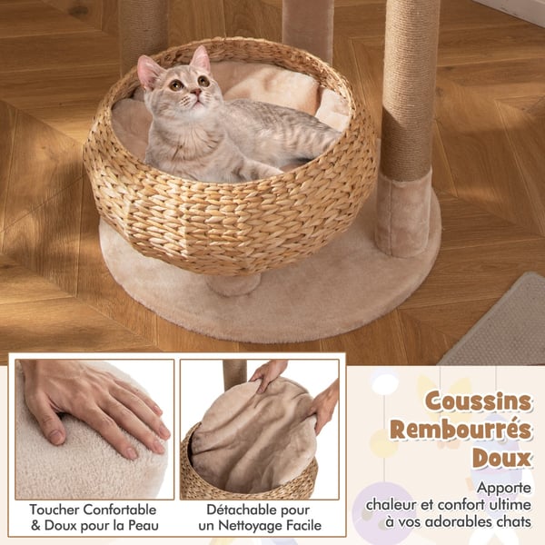 Kissatorni, 164cm Kissanhäntä, 58x58x164 cm, Beige , Star