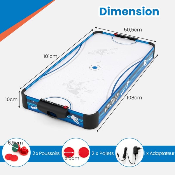 Airhockeybord, 40", Blå - materiale: Tykt MDF-plade , Star