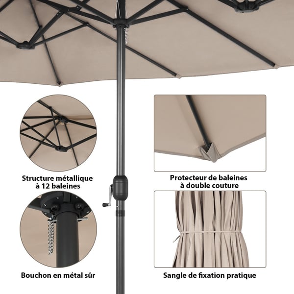 Terrasseparasol, 470x280x245 cm, Beige , Star