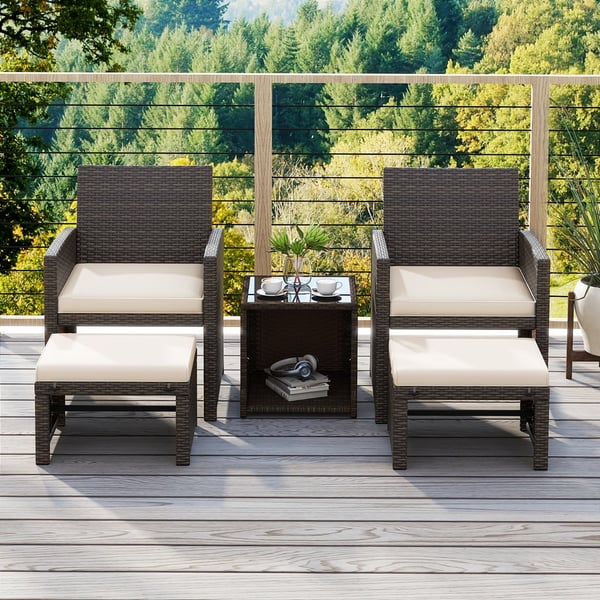 Rattanmøbelssæt, 59x53,5x77,5 cm, 40x40x40 cm, 49x40x33 cm, Brun og Hvid , Star