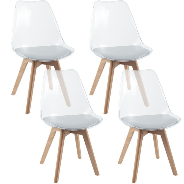Matstol, 47,5x52x81 cm, Transparent, Vit , Star