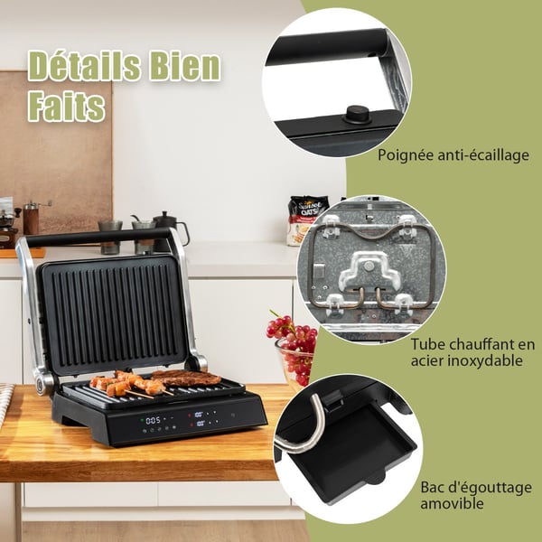 Elektrisk grill, 3-i-1 1200W Panini-pressgrill, 35x30x14 cm, sort , Star