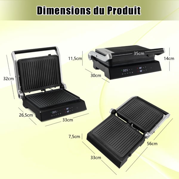 Elektrisk grill, 3-i-1 1200W Panini-pressgrill, 35x30x14 cm, sort , Star