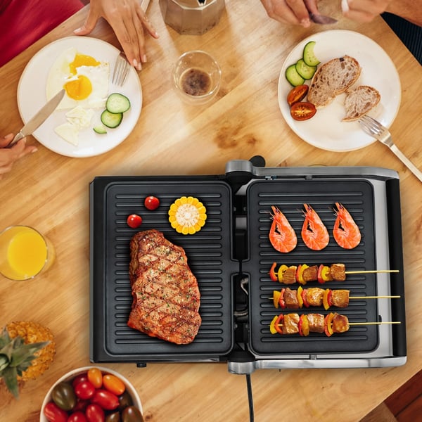 Elektrisk grill, 3-i-1 1200W Panini-pressgrill, 35x30x14 cm, sort , Star